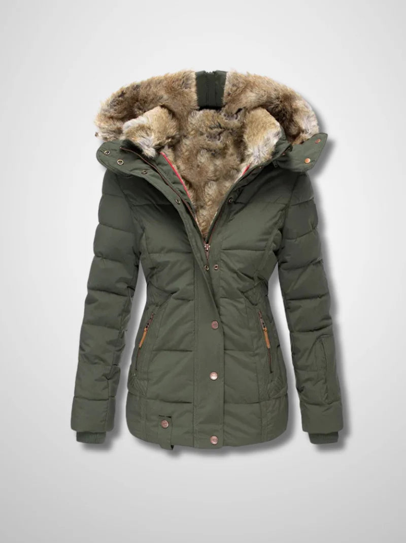 Amber | Warme winterjas met bontvoering