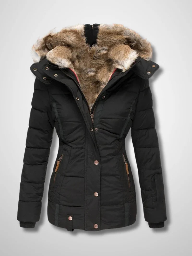 Amber | Warme winterjas met bontvoering